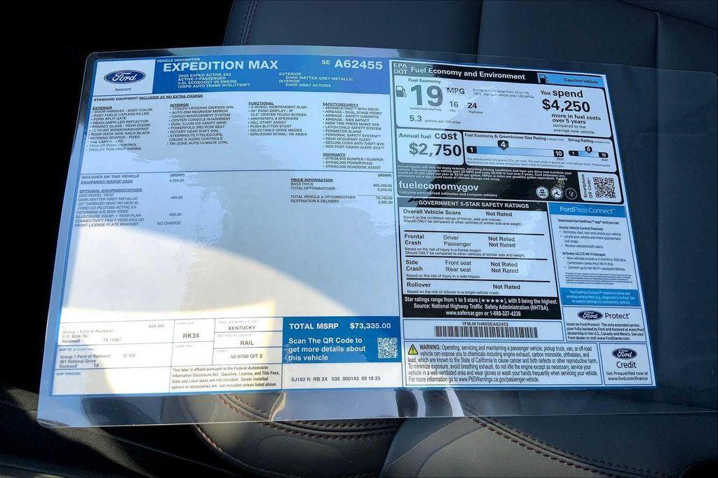 new 2025 Ford Expedition Max car, priced at $73,335