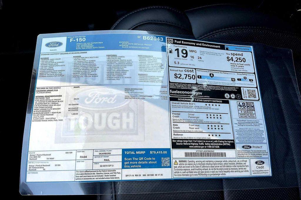 new 2025 Ford F-150 car, priced at $71,362
