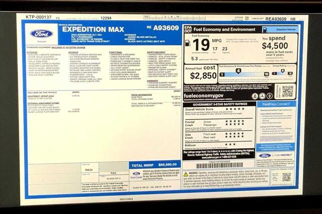 new 2024 Ford Expedition Max car, priced at $65,438
