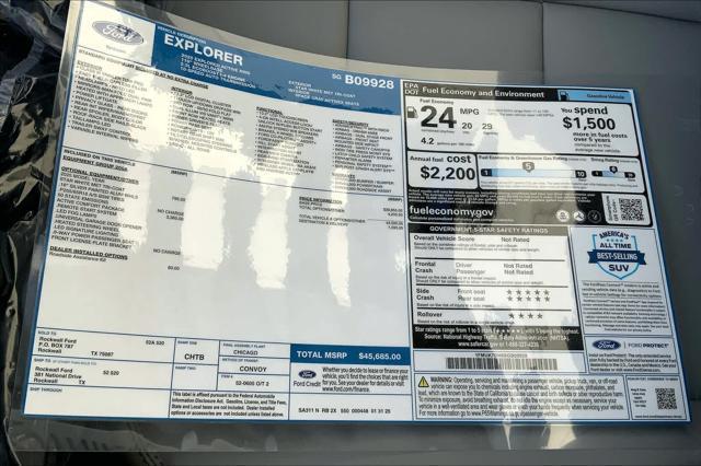 new 2025 Ford Explorer car, priced at $43,960