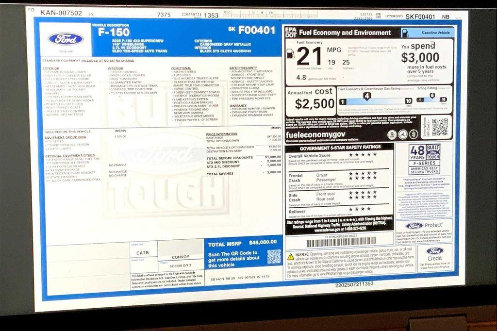 new 2025 Ford F-150 car, priced at $44,737