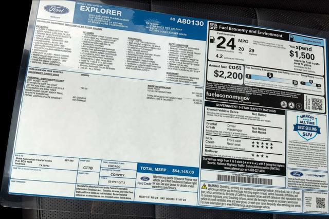 new 2025 Ford Explorer car, priced at $50,857