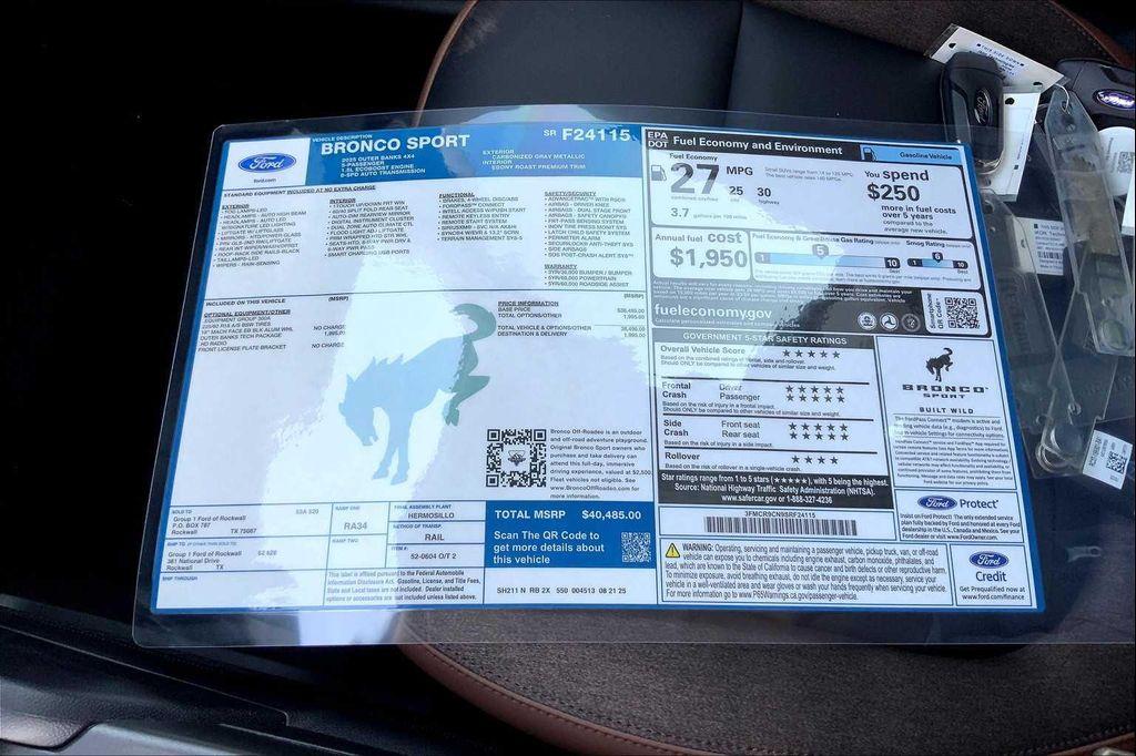 new 2025 Ford Bronco Sport car, priced at $38,325