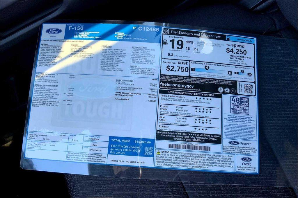 new 2025 Ford F-150 car, priced at $65,025
