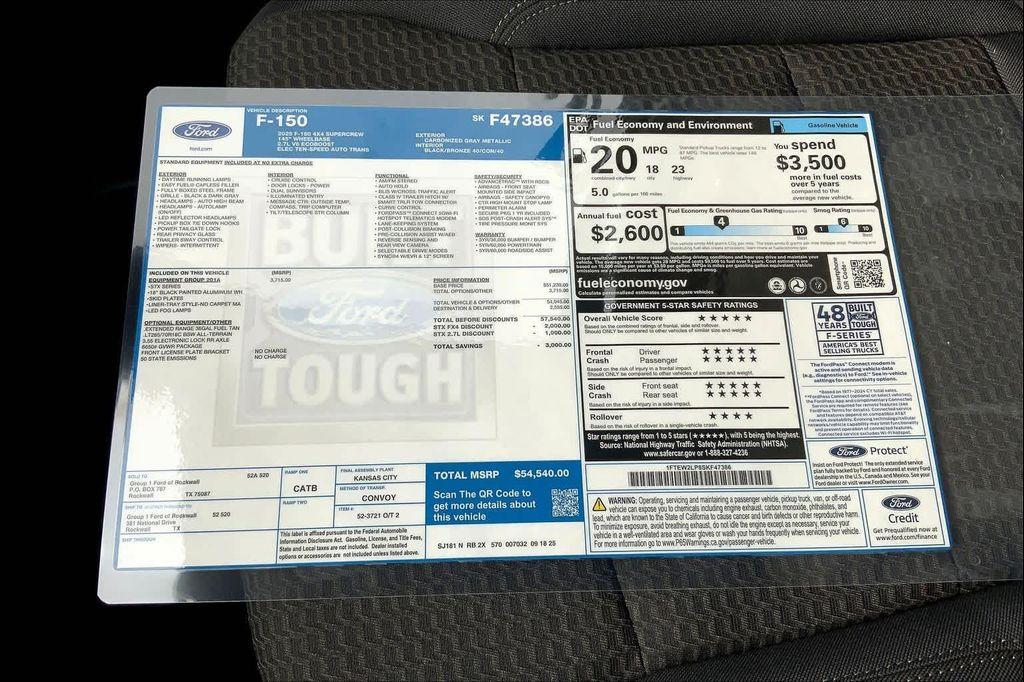 new 2025 Ford F-150 car, priced at $54,540