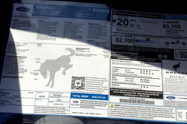 new 2024 Ford Bronco car, priced at $45,488