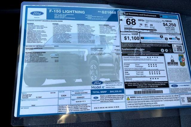 new 2024 Ford F-150 Lightning car, priced at $64,085