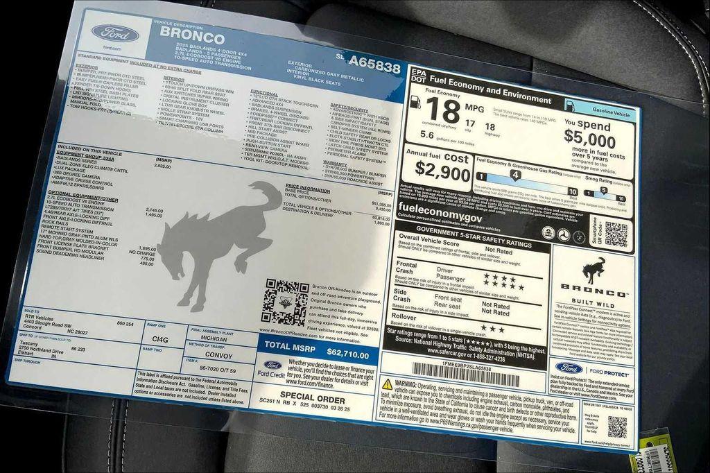 new 2025 Ford Bronco car, priced at $71,946