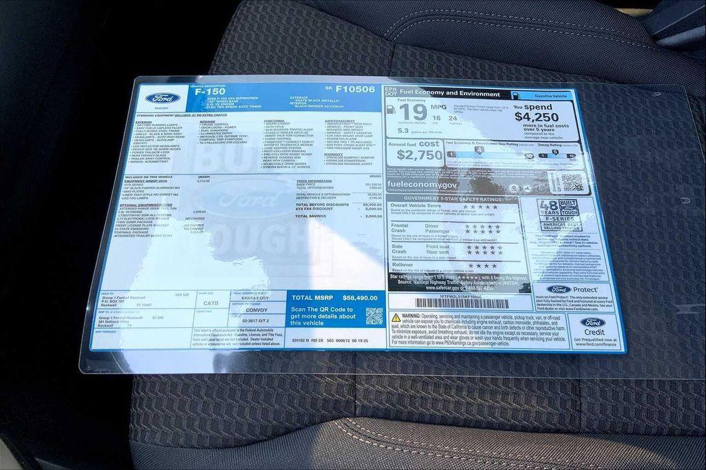 new 2025 Ford F-150 car, priced at $58,490