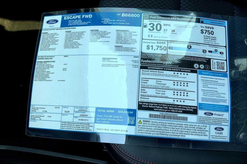 new 2025 Ford Escape car, priced at $33,690