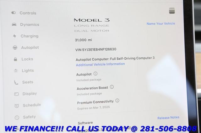 used 2022 Tesla Model 3 car, priced at $26,995