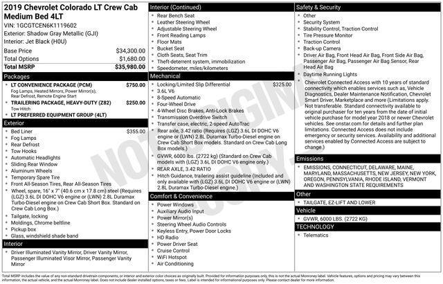 used 2019 Chevrolet Colorado car, priced at $26,405