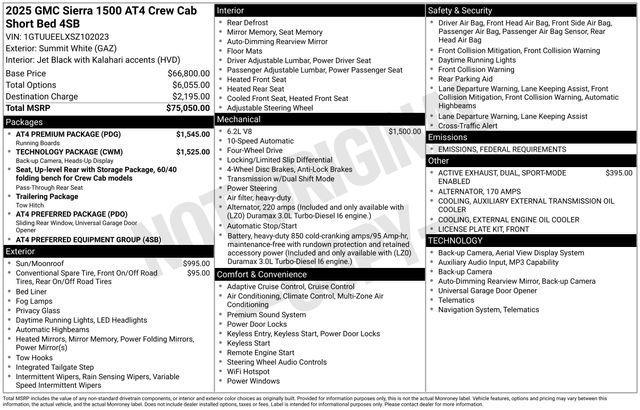 used 2025 GMC Sierra 1500 car, priced at $60,995