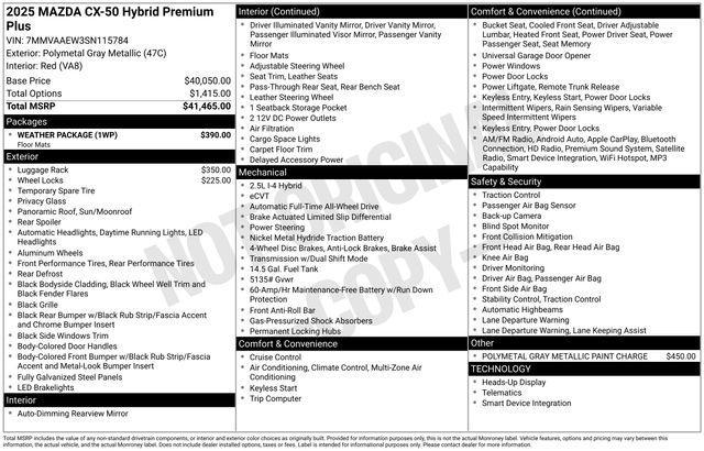 used 2025 Mazda CX-50 Hybrid car, priced at $39,469