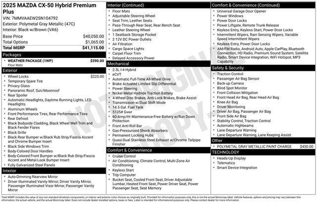 used 2025 Mazda CX-50 Hybrid car, priced at $38,795