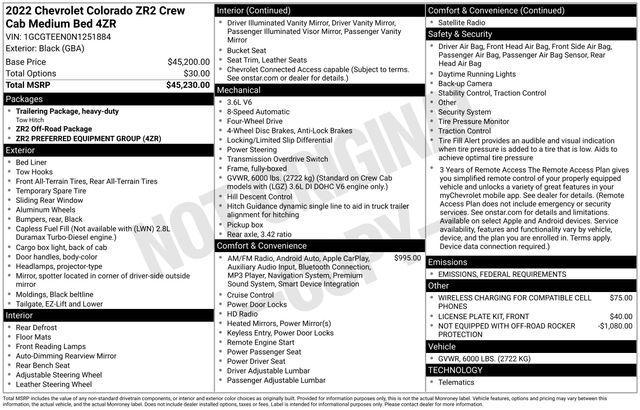 used 2022 Chevrolet Colorado car, priced at $34,995