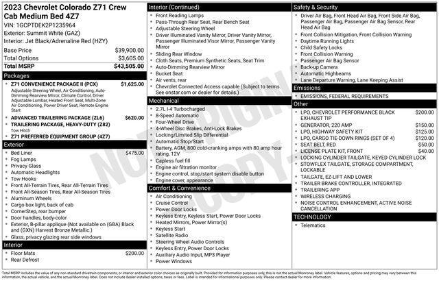 used 2023 Chevrolet Colorado car, priced at $35,995