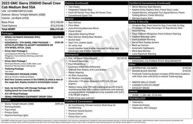 used 2023 GMC Sierra 2500 car, priced at $66,995
