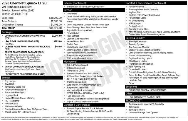 used 2020 Chevrolet Equinox car, priced at $14,995