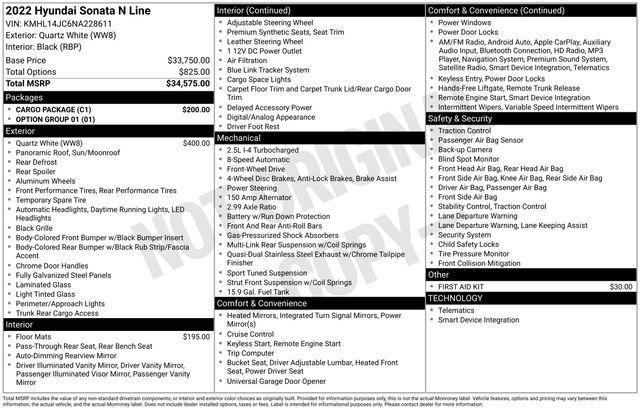 used 2022 Hyundai Sonata car, priced at $24,650