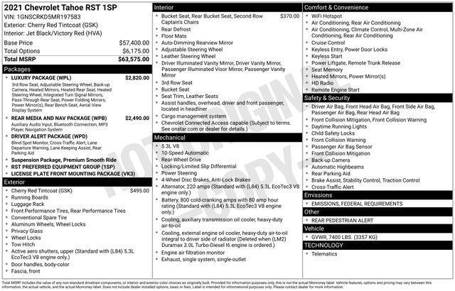 used 2021 Chevrolet Tahoe car, priced at $51,995