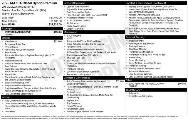 used 2025 Mazda CX-50 Hybrid car, priced at $36,885