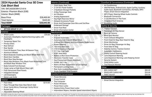 used 2024 Hyundai SANTA CRUZ car, priced at $24,995