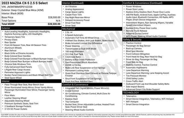 used 2023 Mazda CX-5 car, priced at $23,995