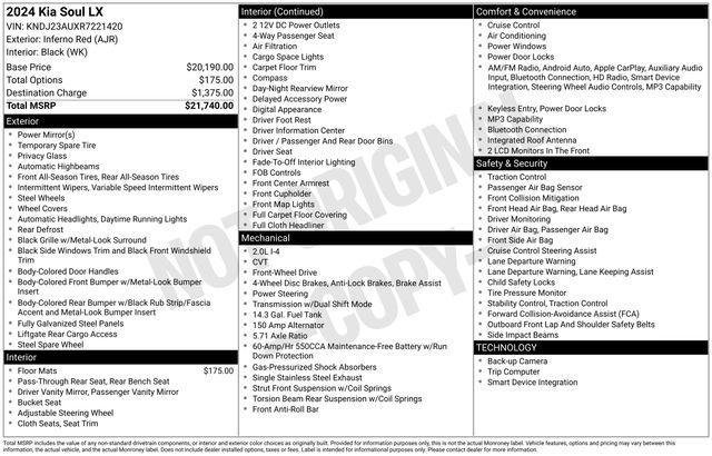 used 2024 Kia Soul car, priced at $17,995