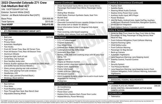 used 2023 Chevrolet Colorado car, priced at $32,995