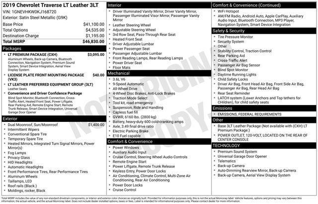 used 2019 Chevrolet Traverse car, priced at $14,995