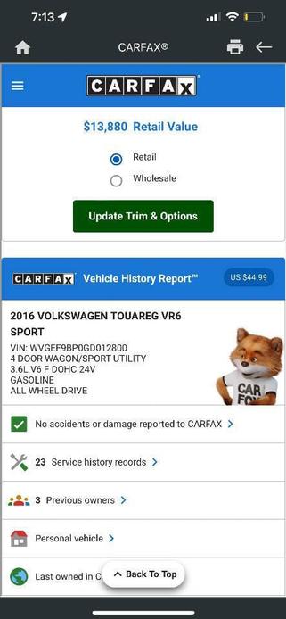 used 2016 Volkswagen Touareg car, priced at $12,495