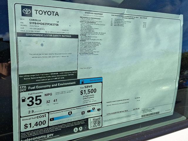 new 2026 Toyota Corolla car, priced at $24,743