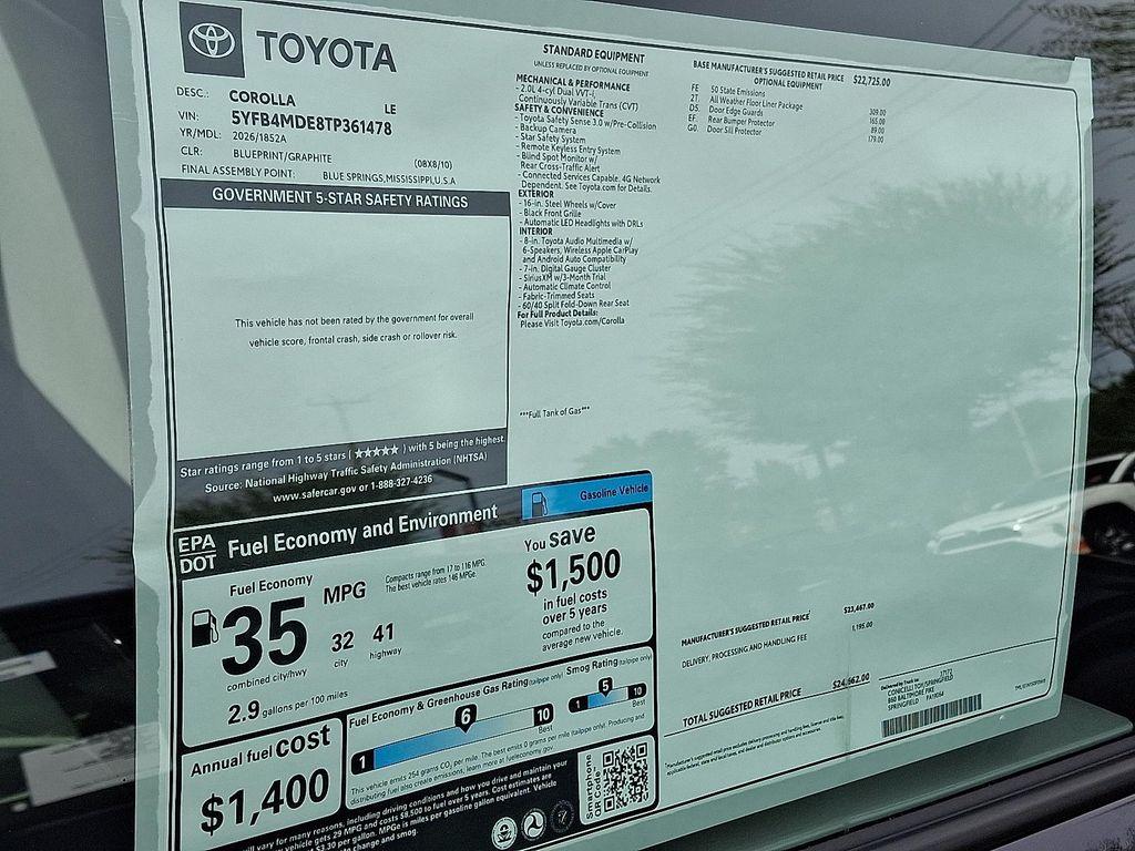 new 2026 Toyota Corolla car, priced at $24,662