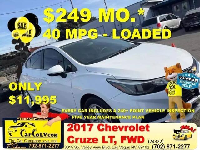 used 2017 Chevrolet Cruze car, priced at $11,995