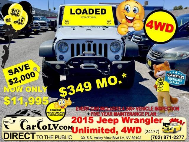 used 2015 Jeep Wrangler Unlimited car, priced at $17,995