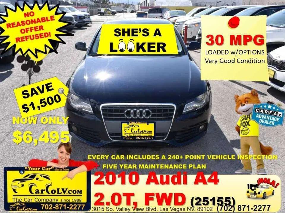 used 2010 Audi A4 car, priced at $6,495