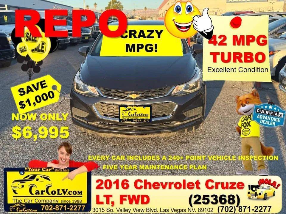 used 2016 Chevrolet Cruze car, priced at $6,995