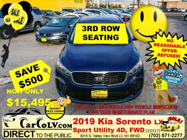 used 2019 Kia Sorento car, priced at $15,495