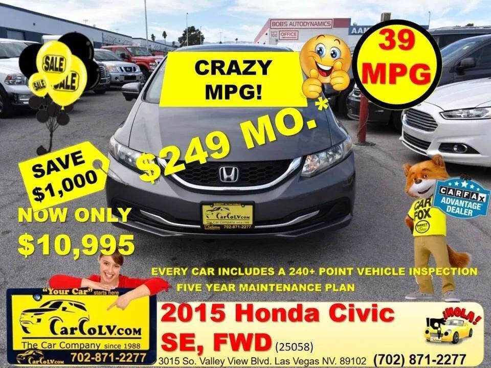 used 2015 Honda Civic car, priced at $11,995