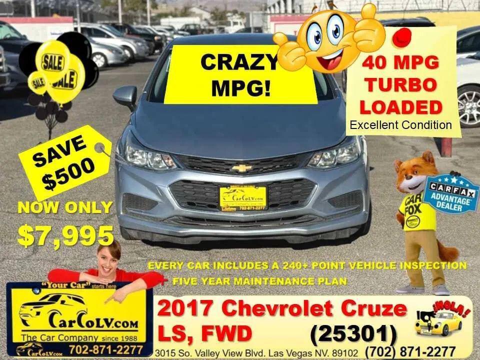 used 2017 Chevrolet Cruze car, priced at $7,995