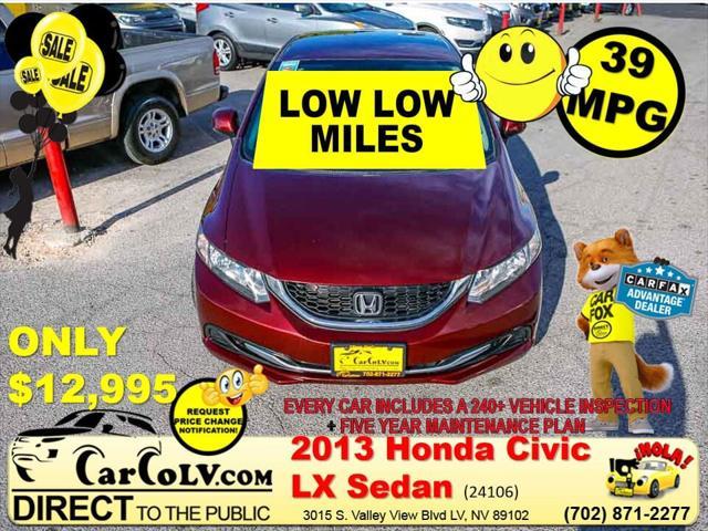 used 2013 Honda Civic car, priced at $12,995