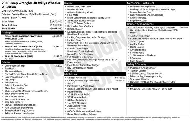 used 2018 Jeep Wrangler JK car, priced at $21,500
