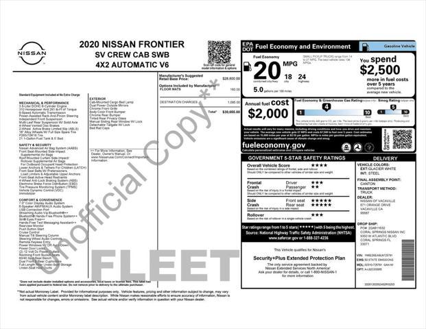 used 2020 Nissan Frontier car, priced at $24,500
