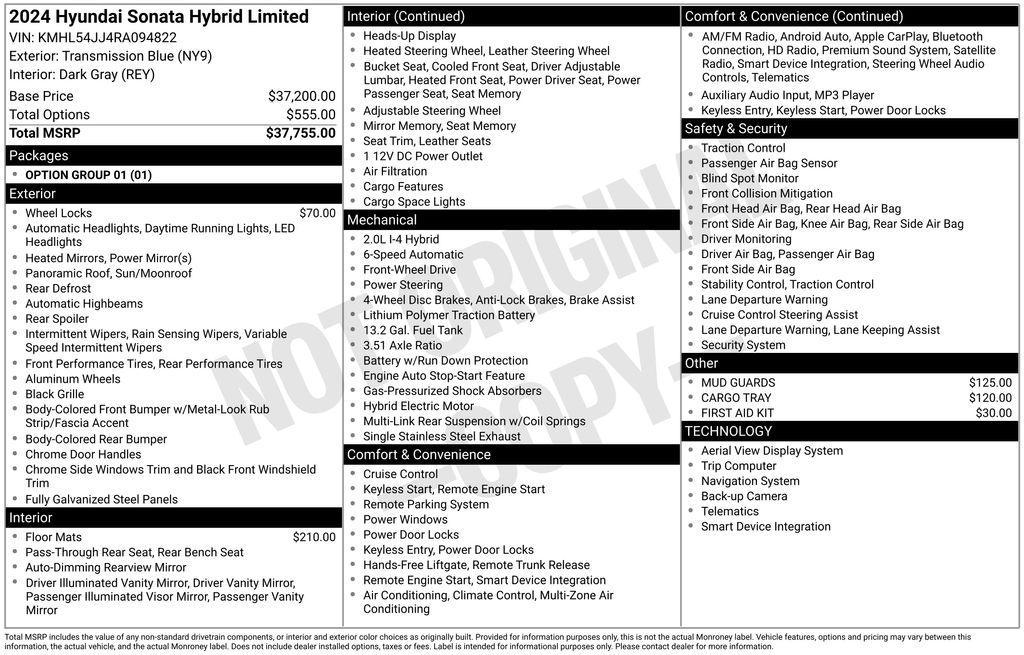 used 2024 Hyundai Sonata Hybrid car, priced at $29,900
