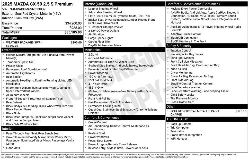 used 2025 Mazda CX-50 car, priced at $28,901