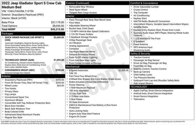 used 2022 Jeep Gladiator car, priced at $32,900