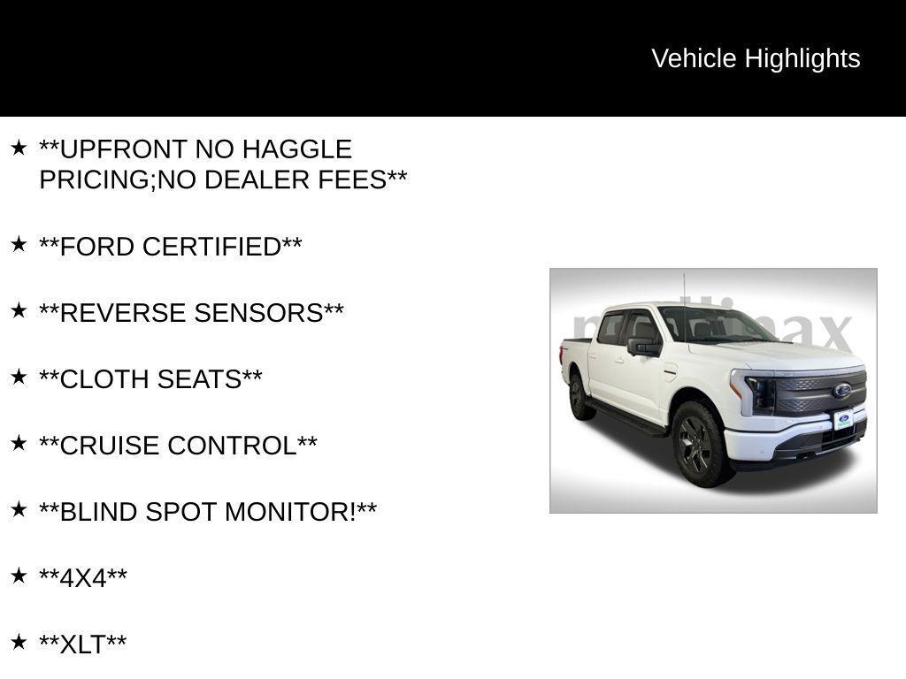 used 2023 Ford F-150 Lightning car, priced at $40,500