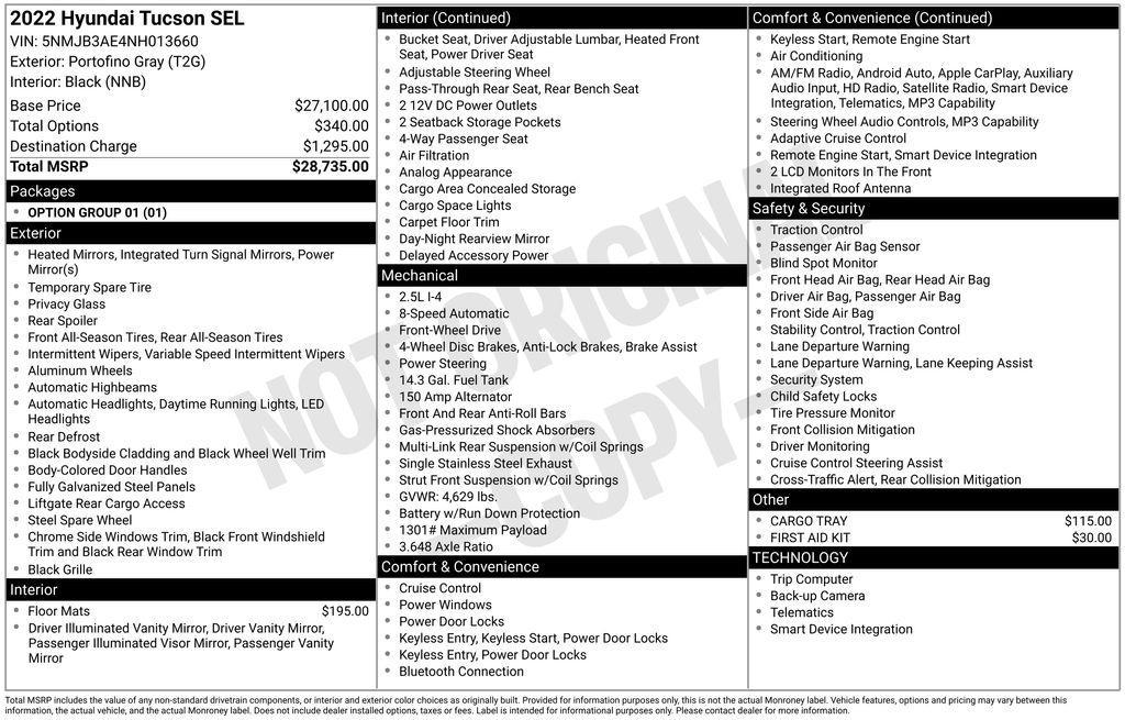 used 2022 Hyundai Tucson car, priced at $19,901