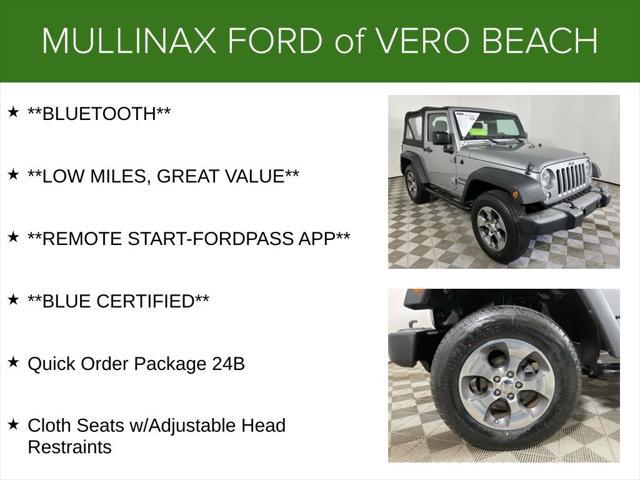 used 2017 Jeep Wrangler car, priced at $21,000